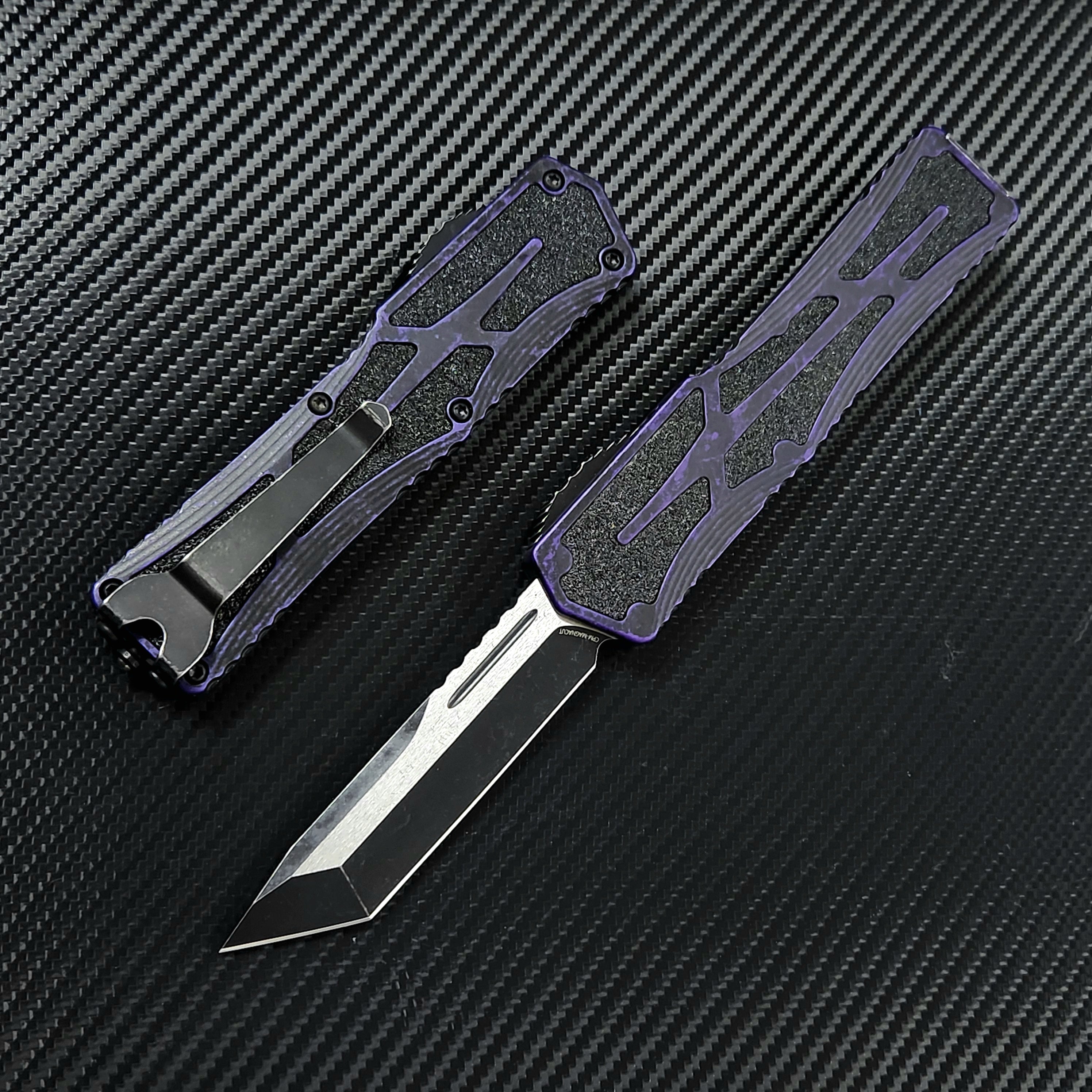 Heretic Knives Colossus Battleworn Black T/E, Breakthrough Purple hand –  Altamont Outdoors