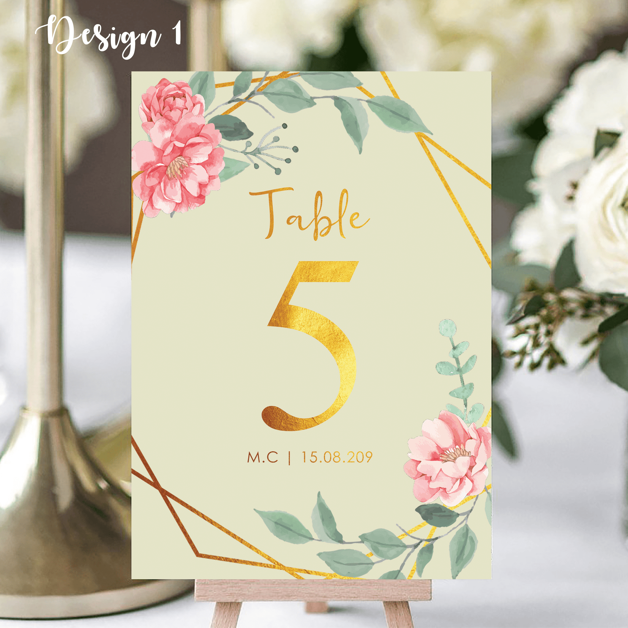 table numbers and name cards