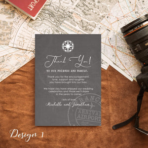 Personalised Travel Destination Wedding Thank You Cards