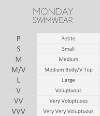 Monday Swimwear Size Chart