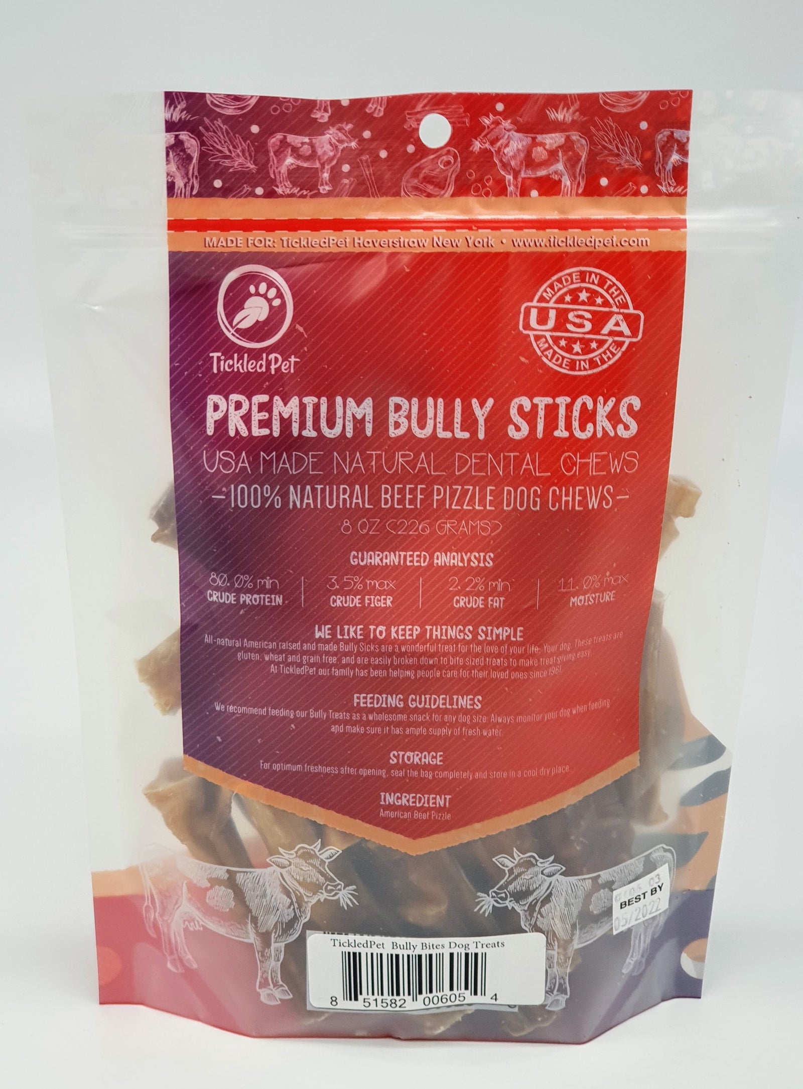 USA Bully Stick Bites 100 Natural Beef Pizzle Dog Treats 35 inch