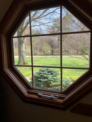 Octagon Window with Grille Installed.