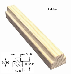 L-Pine Grille Bar Profile With Inset Drawing