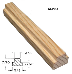 M-Pine Grille Bar Profile With Inset Drawing