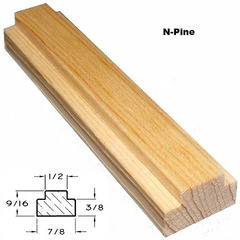 N-Pine Grille Bar Profile With Inset Drawing