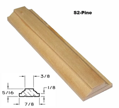S2-Pine Grille Bar Profile With Inset Drawing