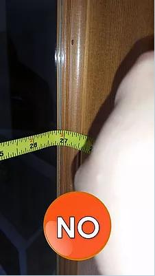 Images displaying wrong way to measure.