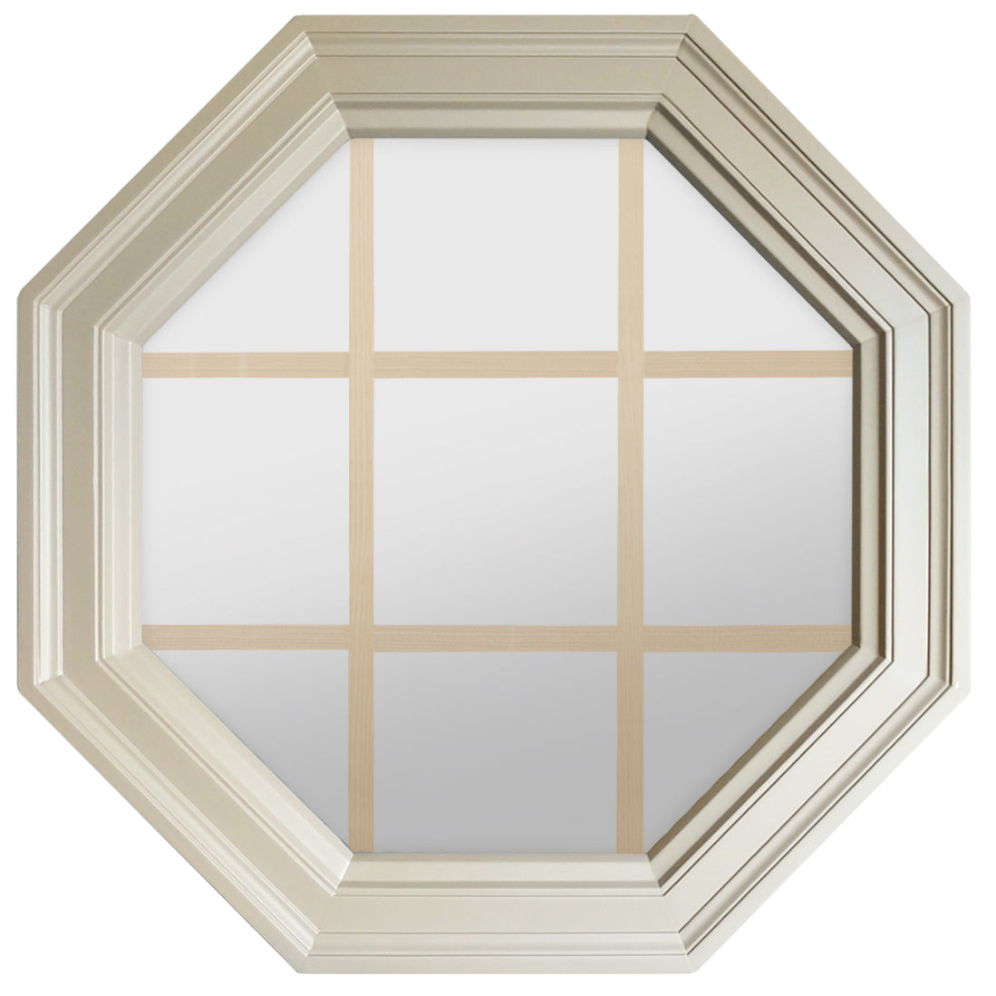 octagon windows with frosted glass