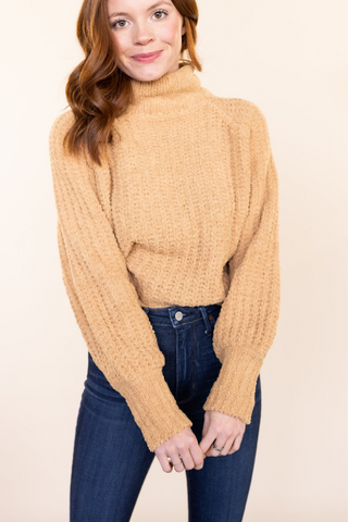 Ready To Chill Puff Sleeve Turtleneck Sweater