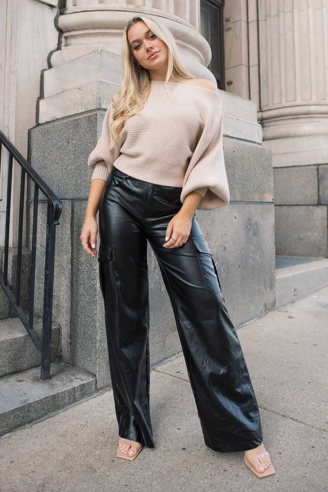 FOUR WAYS TO STYLE A SPLIT HEM FAUX LEATHER PANT - Al and Lo