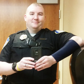 Ohio Police Officer Wearing Ink Armor Cover Sleeve