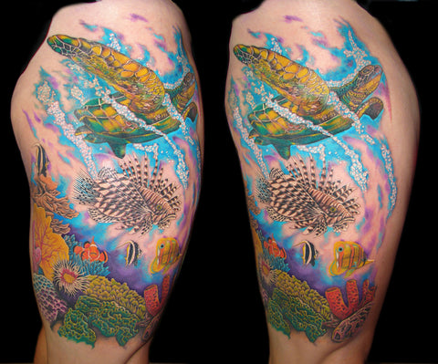 sea turtle tattoo by Andrew Sussman