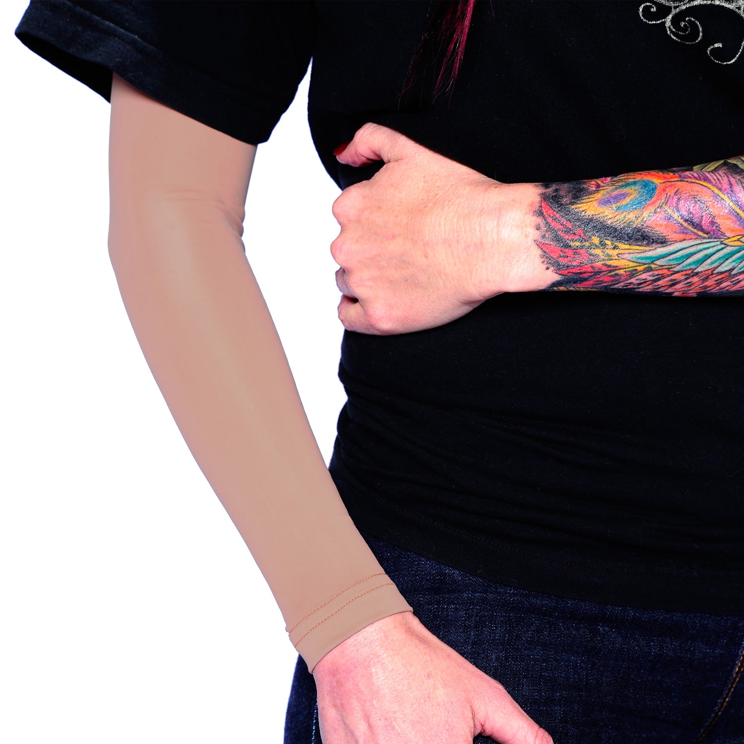 Suntan Skin Tone Full Arm Sleeves To Cover Tattoos By Ink Armor Tat2x