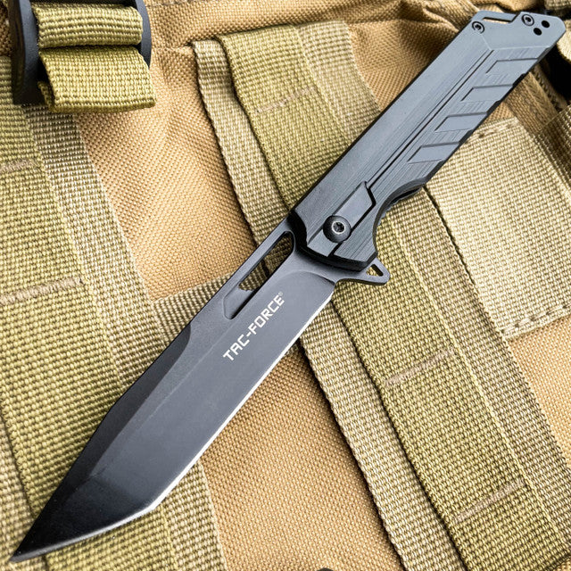 Black Ballistic Switch Blade Pocket Knife - MEGAKNIFE