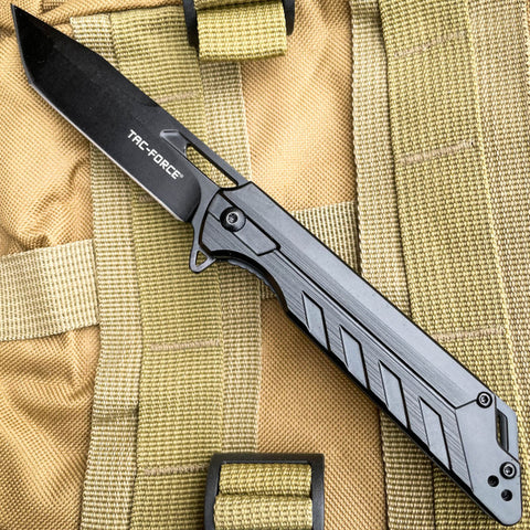 Black Ballistic Switch Blade Pocket Knife - MEGAKNIFE