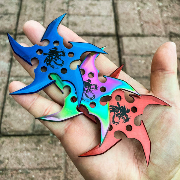 4 PC Dragon Shuriken Throwing Ninja Stars-5P2-SI20712