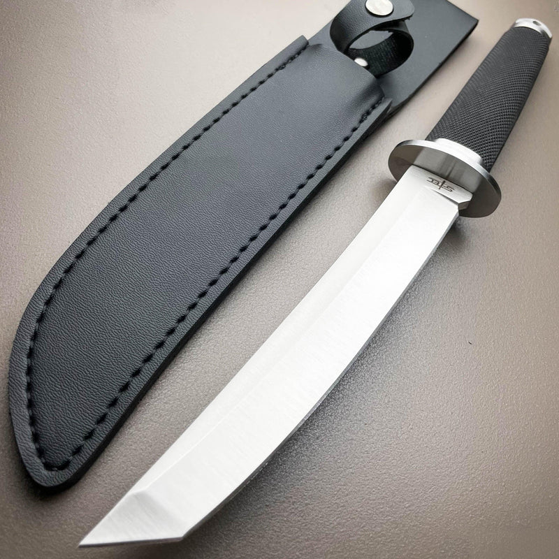 2 PC Black NINJA MACHETE SWORD ZOMBIE TACTICAL SURVIVAL KNIFE Fixed Blade -  MEGAKNIFE