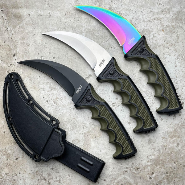 8 PC Titanium Ninja Tactical Survival Knife Set Rainbow