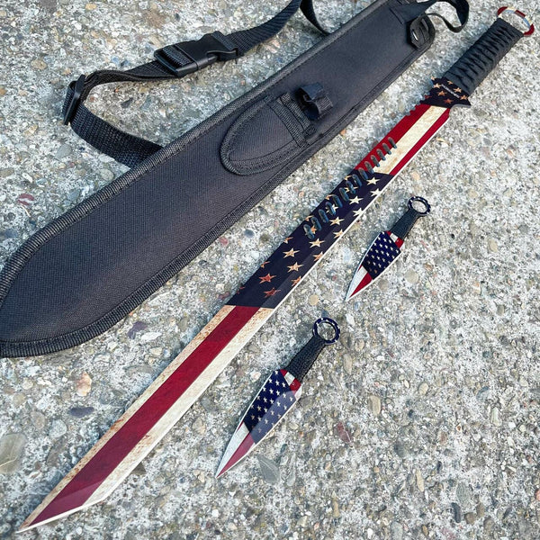 2PC 27 & 18 NINJA GOLDEN SWORD SET Samurai Machete COMBAT