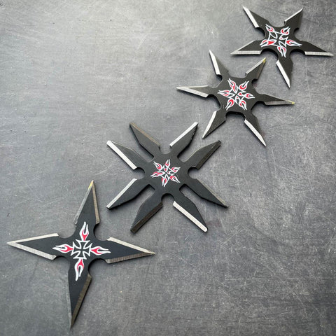 4 Pcs Set Ninja Throwing Stars Anime Shuriken Knife Blade-6G