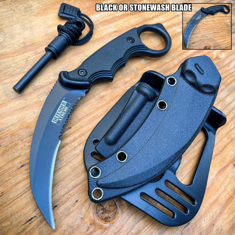 7.5 CSGO KARAMBIT Tactical Knife Stainless Steel Fixed Blade Knife w/  Sheath