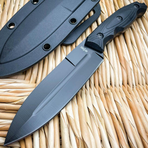 12 Tactical Camping Hunting Rambo Fixed Blade Knife Chrome Bowie +  Survival KIT - MEGAKNIFE