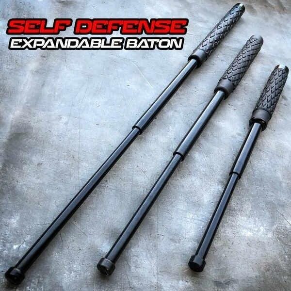 Pink Expandable Baton Black Shaft - J&L Self Defense Products
