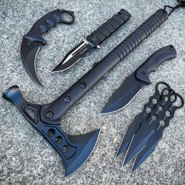 Dark Assassin Combat Knife - Black Pirate Machete - Tactical