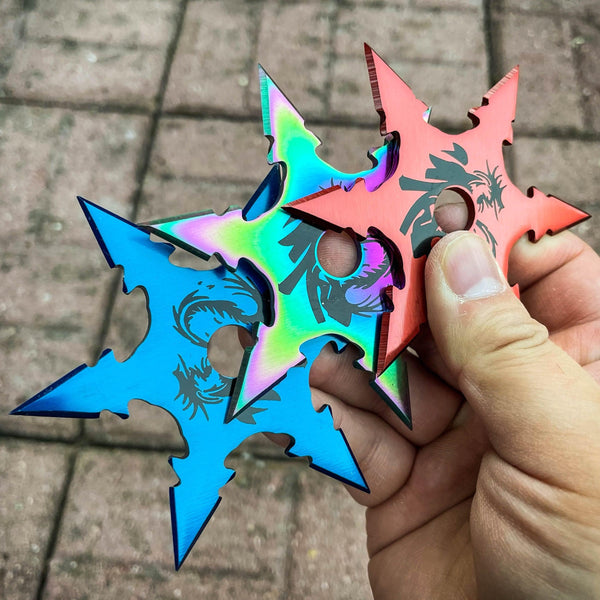 4 PC Dragon Shuriken Throwing Ninja Stars-5P2-SI20712