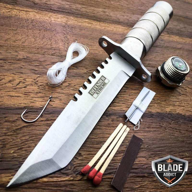 9.5 Tactical Hunting Army Rambo Fixed Blade Knife Machete Bowie w Sur