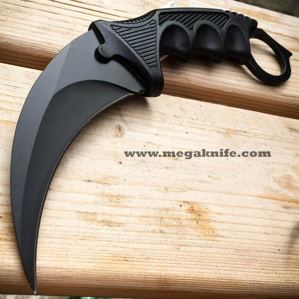 3 PC CSGO Black Galaxy Gut Hook Fixed Blade Flipper Knife Karambit SET