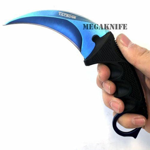 2PC CSGO Black Galaxy Karambit Fixed Blade + Butterfly Balisong Trainer  Knife - MEGAKNIFE