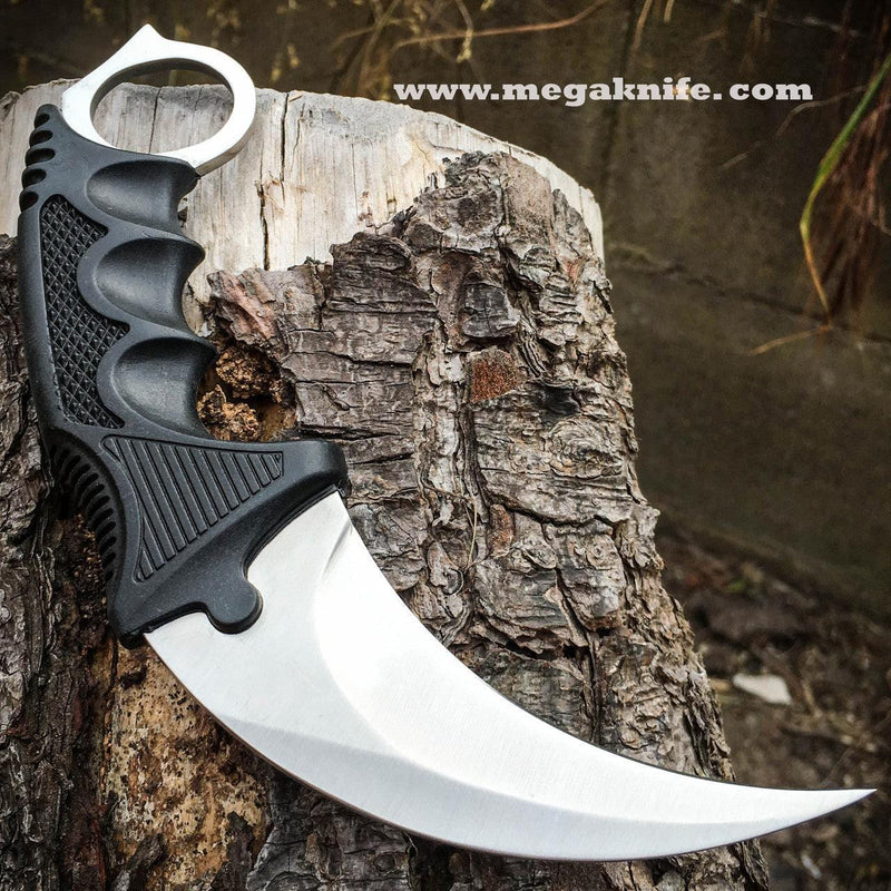 2PC TACTICAL COMBAT KARAMBIT NECK KNIFE Hunting BOWIE FIXED BLADE GALAXY SET  - MEGAKNIFE