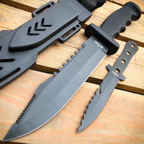 USA SELLER USA STOCK 3PC COMBO CSGO Tactical Fixed Blade RED Knife Set -  Karambit, Huntsman, Combat Knife