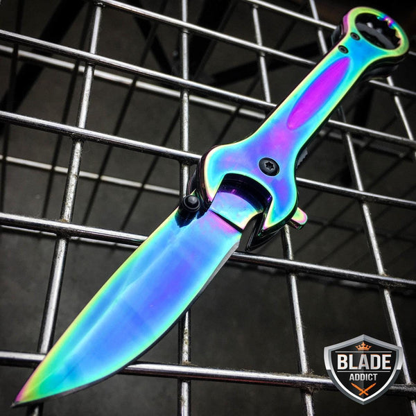 2PC COMBO HUNTERS KNIFE SET RAINBOW WRENCH KNIFE + CLEAVER RAZOR