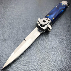 Lever Lock Italian Style Stiletto Blue - BLADE ADDICT