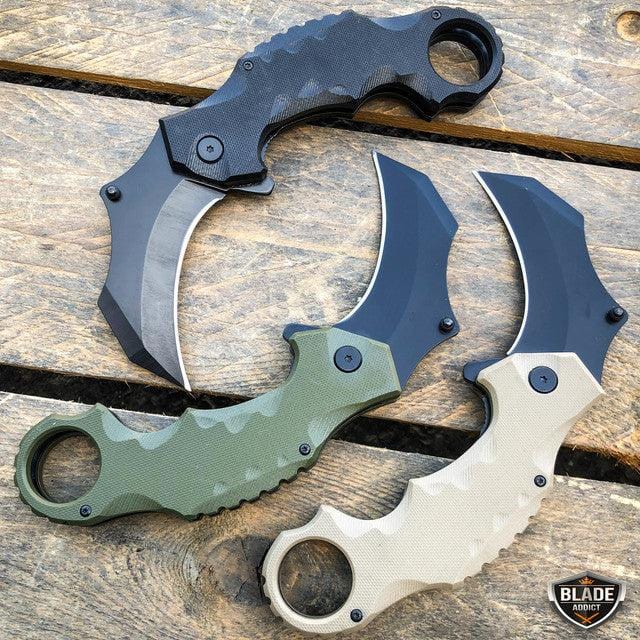 WarTech EDC Pocket Knife Fixed Blade 3PC Camping Accessories Combo Set  BUCKSHOT KNIVES 7.5 GALAXY CS GO KARAMBIT KNIFE + 6.5