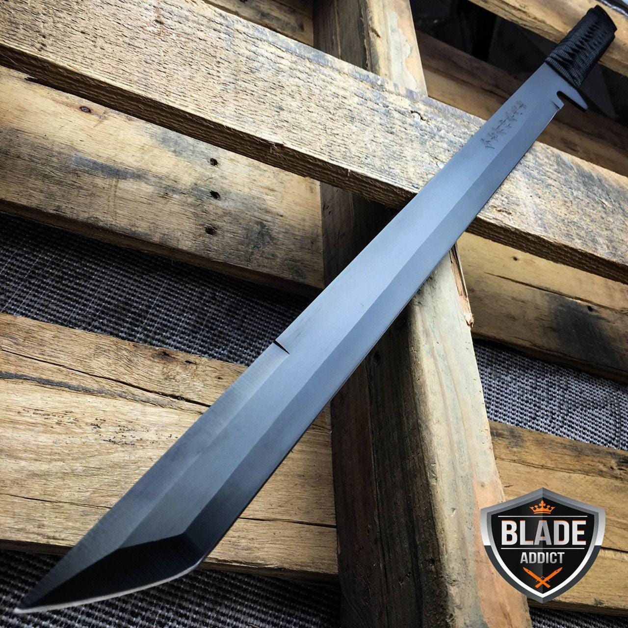 2 Pc 27 Full Tang Ninja Swords Zombie Tactical Survival Knife Blade Addict 0143