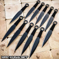 Dual Edge Red Kunai Throwing Knives Dagger 3-Pc Set 9-3Q2-P