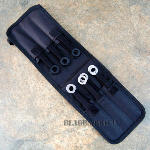 12PC 6 Black NINJA FULL TANG Throwing Knife Set w/ Nylon Zipper Case –  KCCEDGE