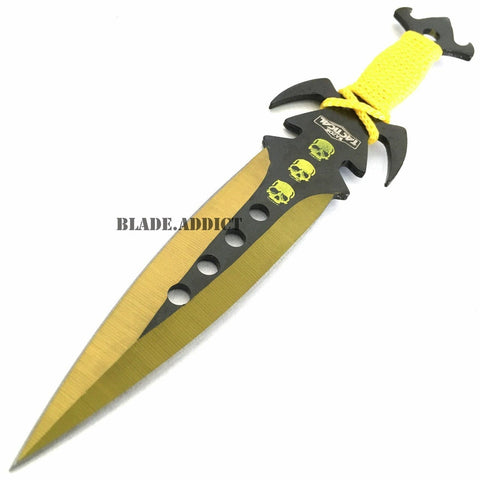 9PC 8 Tactical Ninja Combat Ninjutsu Kunai Throwing Knife Set Hunting +  CASE