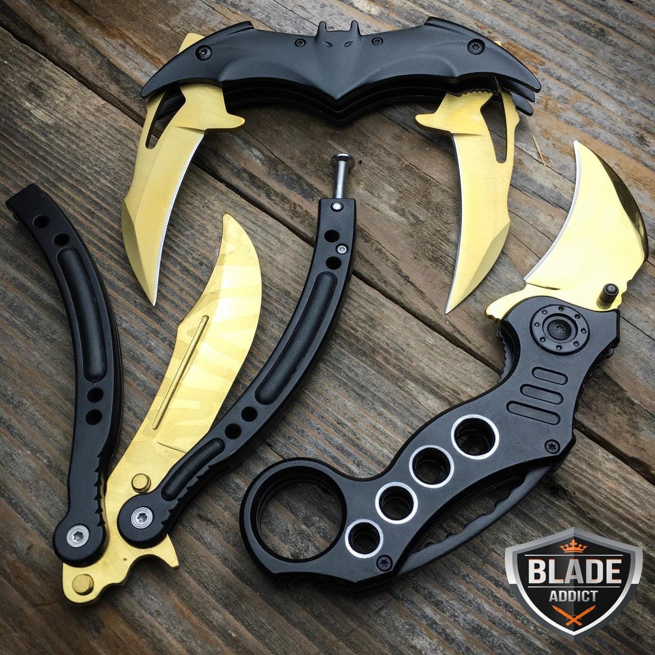 3PC BAT GOLD KNIFE SET | BLADE ADDICT