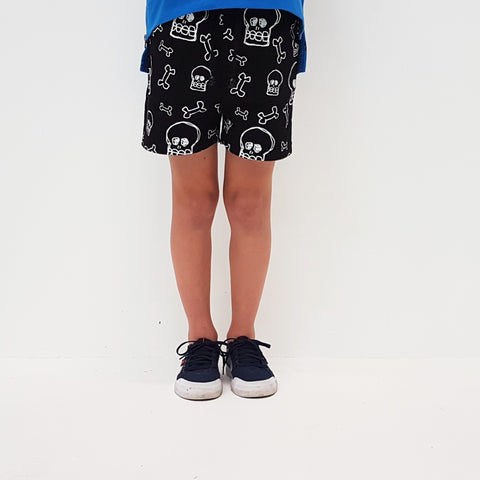 Shorts - Black Skull