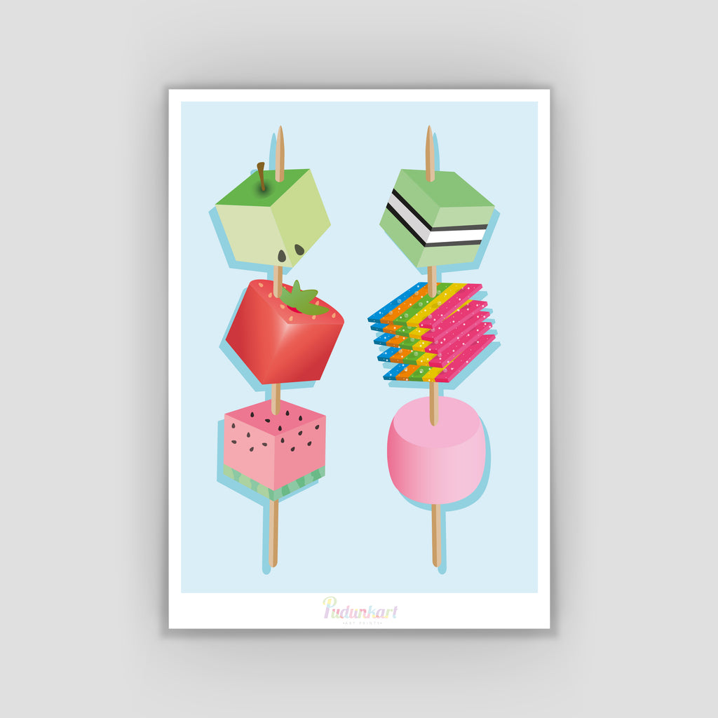 A4 Fruit Kebab Print