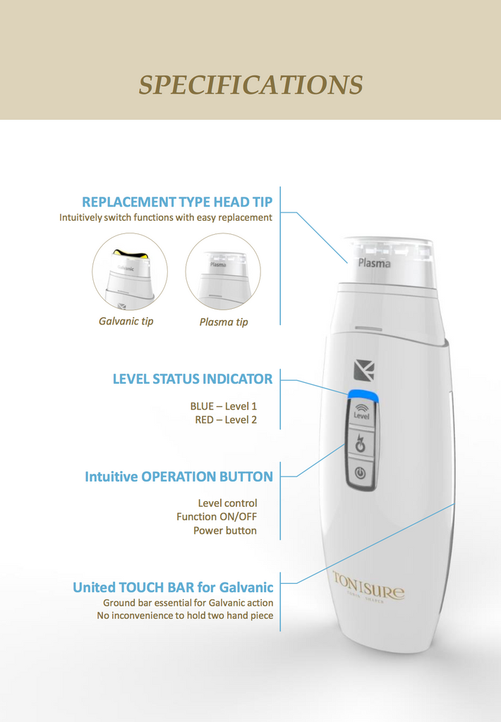 Raysure & Tonisure Plasma, Galvanic Combo 2 in 1 portable skin ...