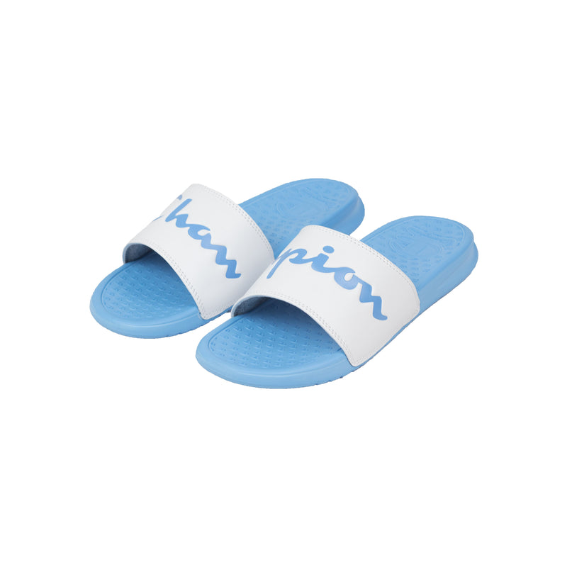 light blue champion slides