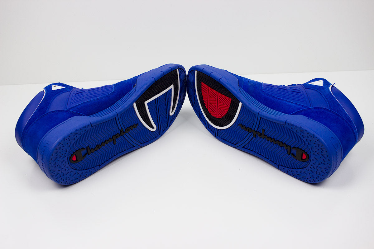 blue suede champion shoes
