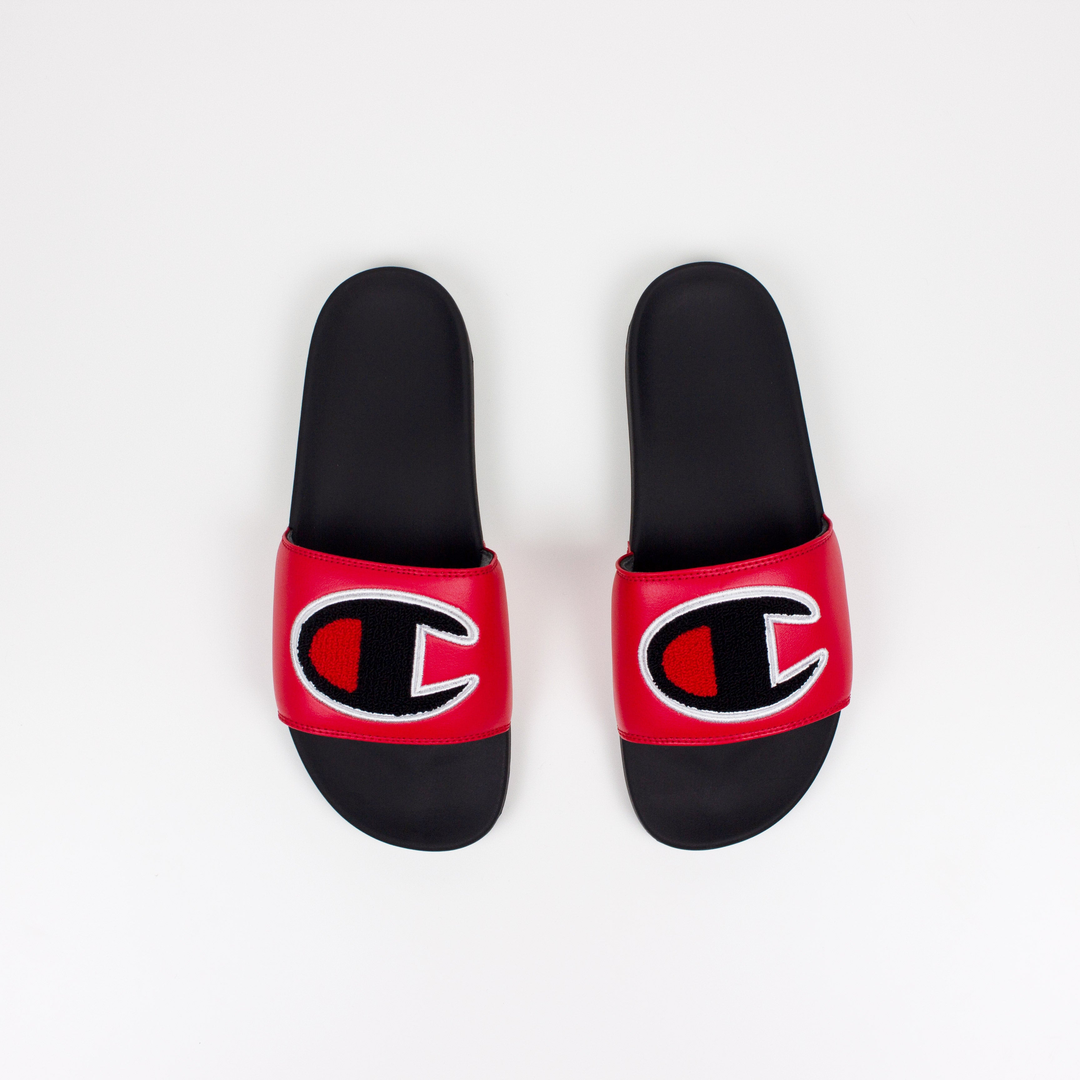 champion slides men black