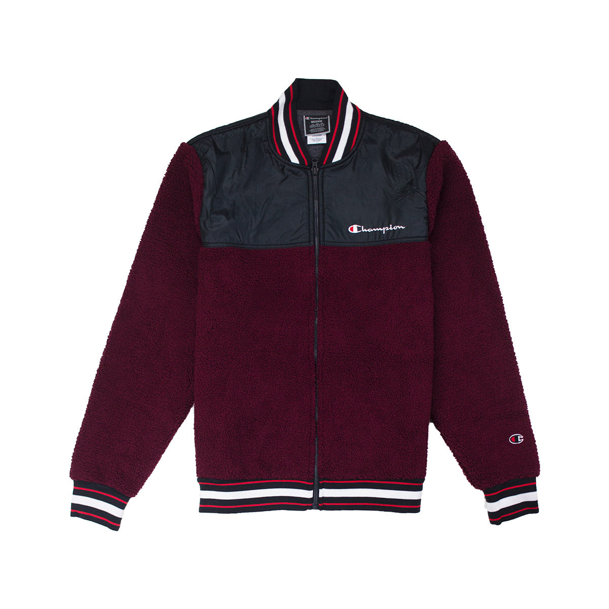 champion sherpa baseball jacket