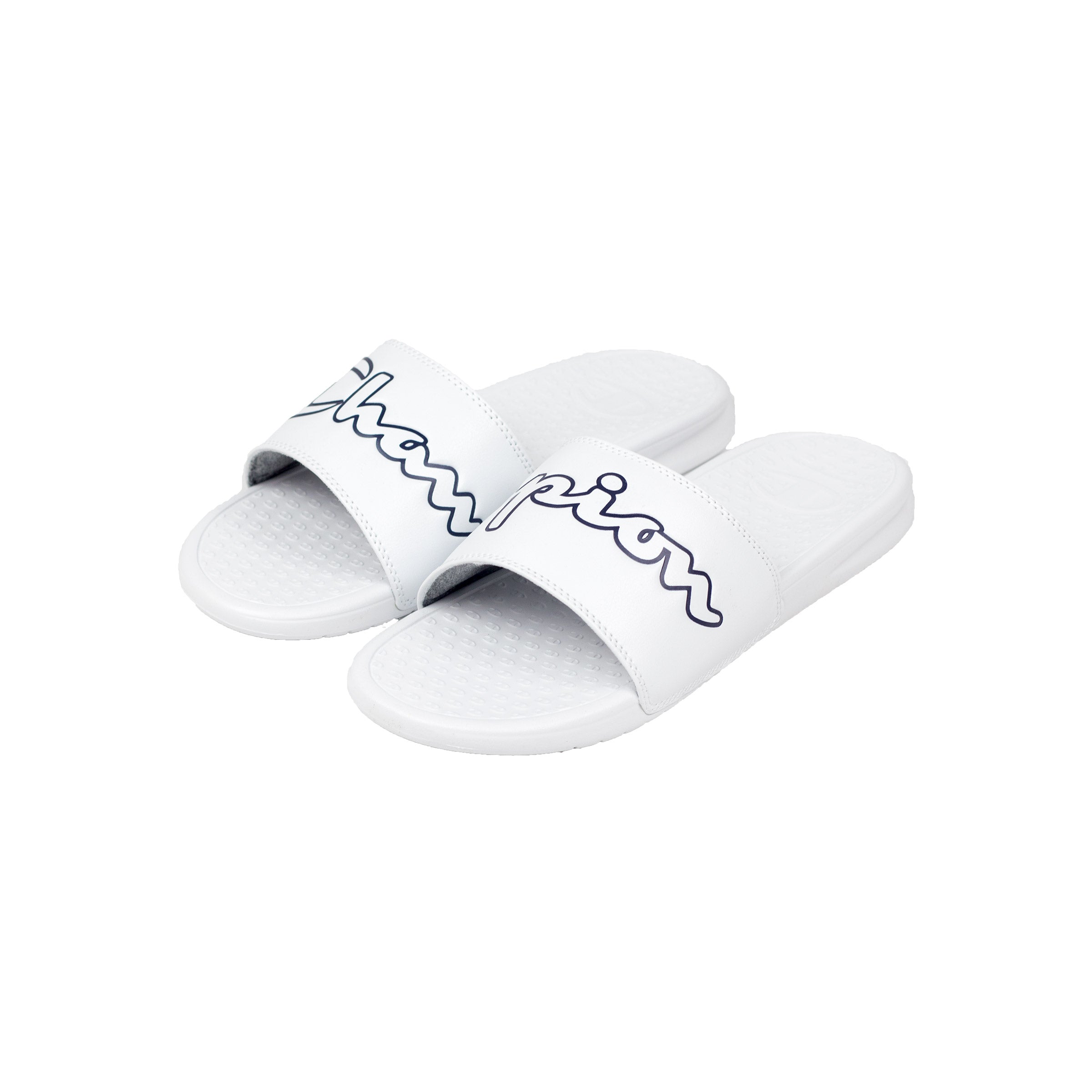 men's champion super slide split script slide sandals